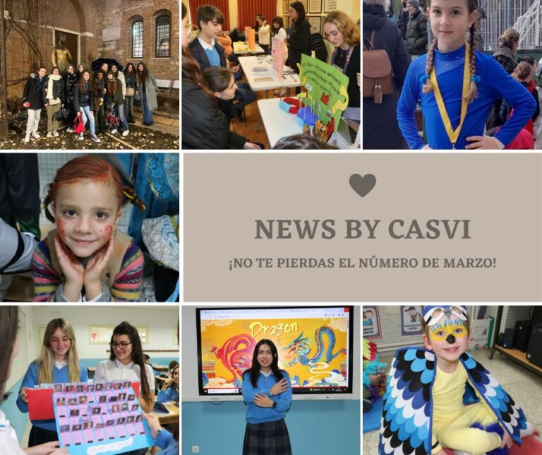 News by Casvi del mes de marzo contando la actualidad del Colegio Privado Internacional Eurocolegio Casvi en Villaviciosa de Odón