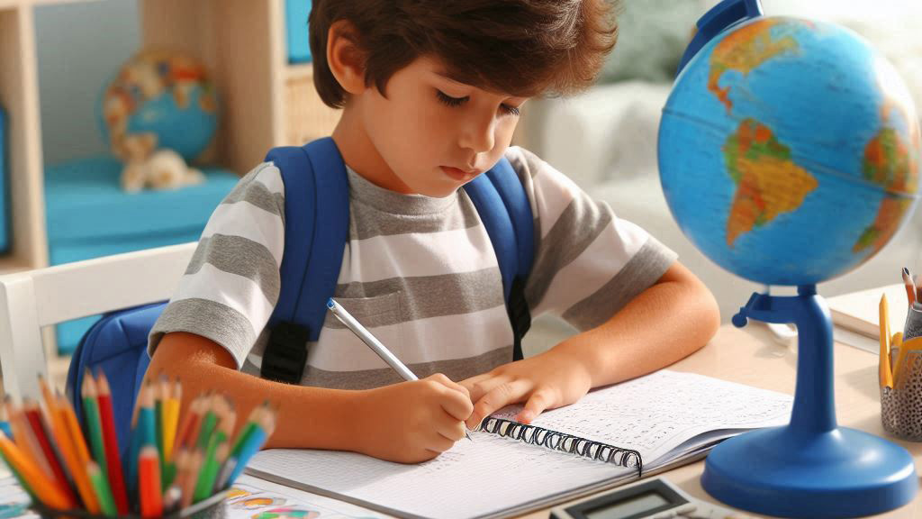 CÓMO CALMAR LOS SÍNTOMAS DE ESTRÉS ANTE EL PRIMER DÍA DE CLASE (niño estudiando)