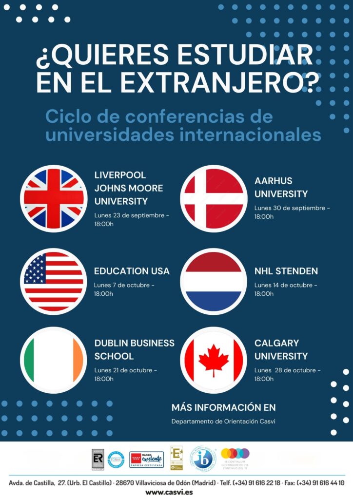 Ciclo de webinars con universidades internacionales para alumnos de Casvi Villaviciosa