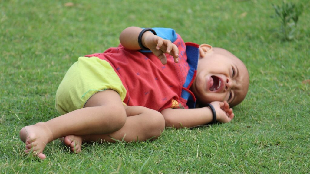 Niño llorando con una rabieta
